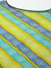 Pure Cotton Leheriya Printed Straight Kurta (W1302)