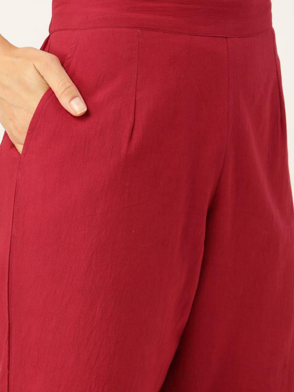 Pure Cotton Chanderi Ethnic Beige Kurta With Trouser (W1155)
